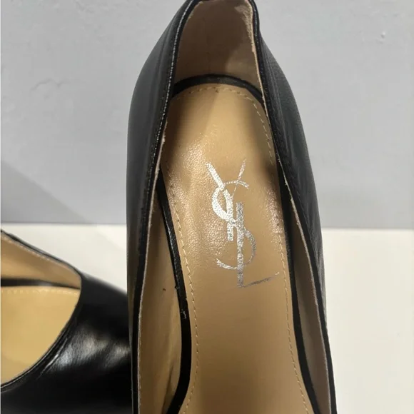 Yves Saint Laurent Black Leather Heels - Picture 2 of 5